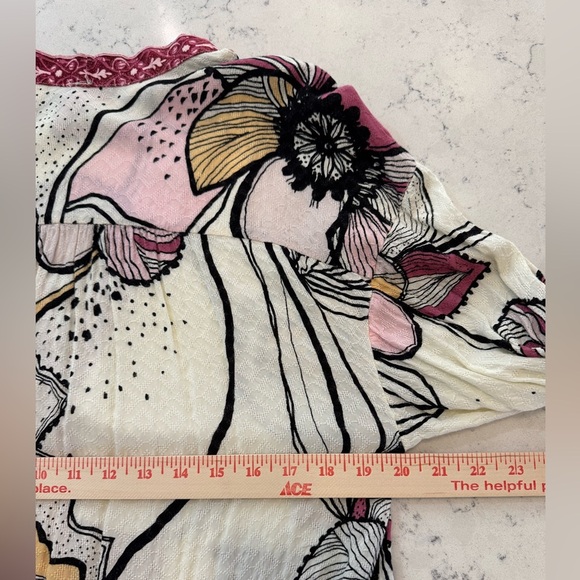 Free People C'est Moi Mixed Print Maxi Top Womens Sz XS Button Up Cardigan Dress - Picture 12 of 15